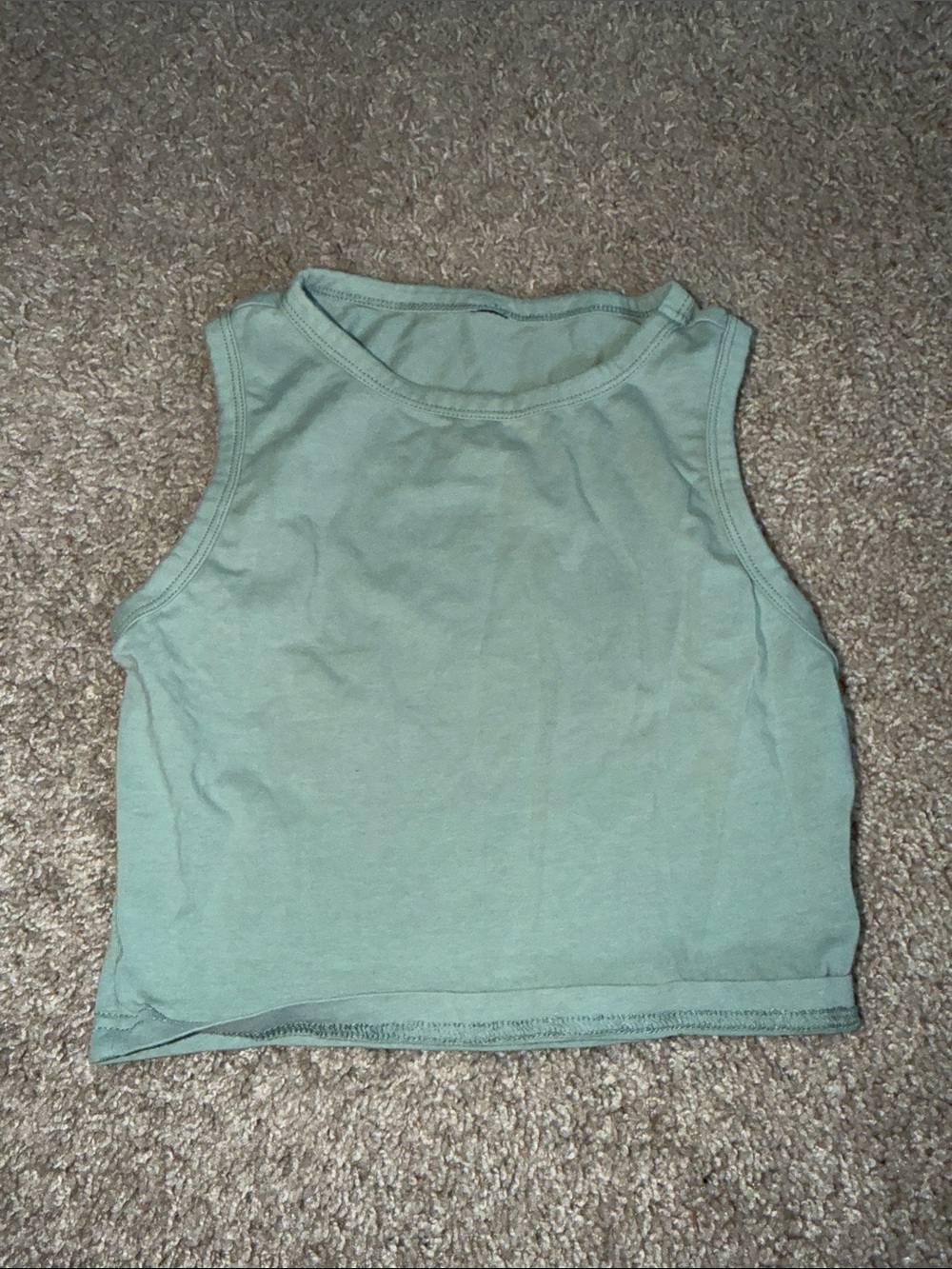 Women's Sleeveless Crop Tank Top - Sage Green